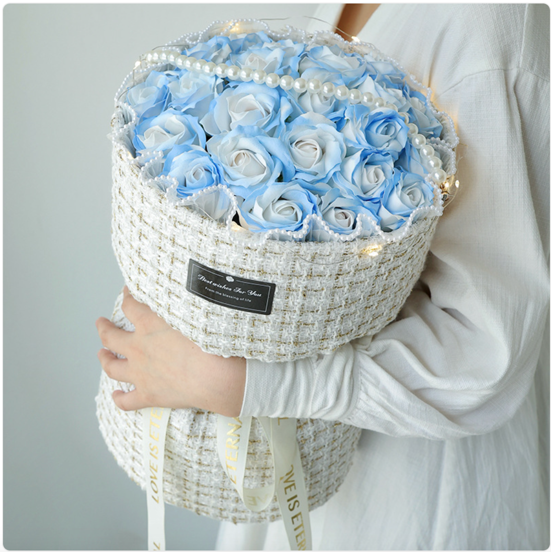 Classic Blue Rose Soap Bridal Bouquet